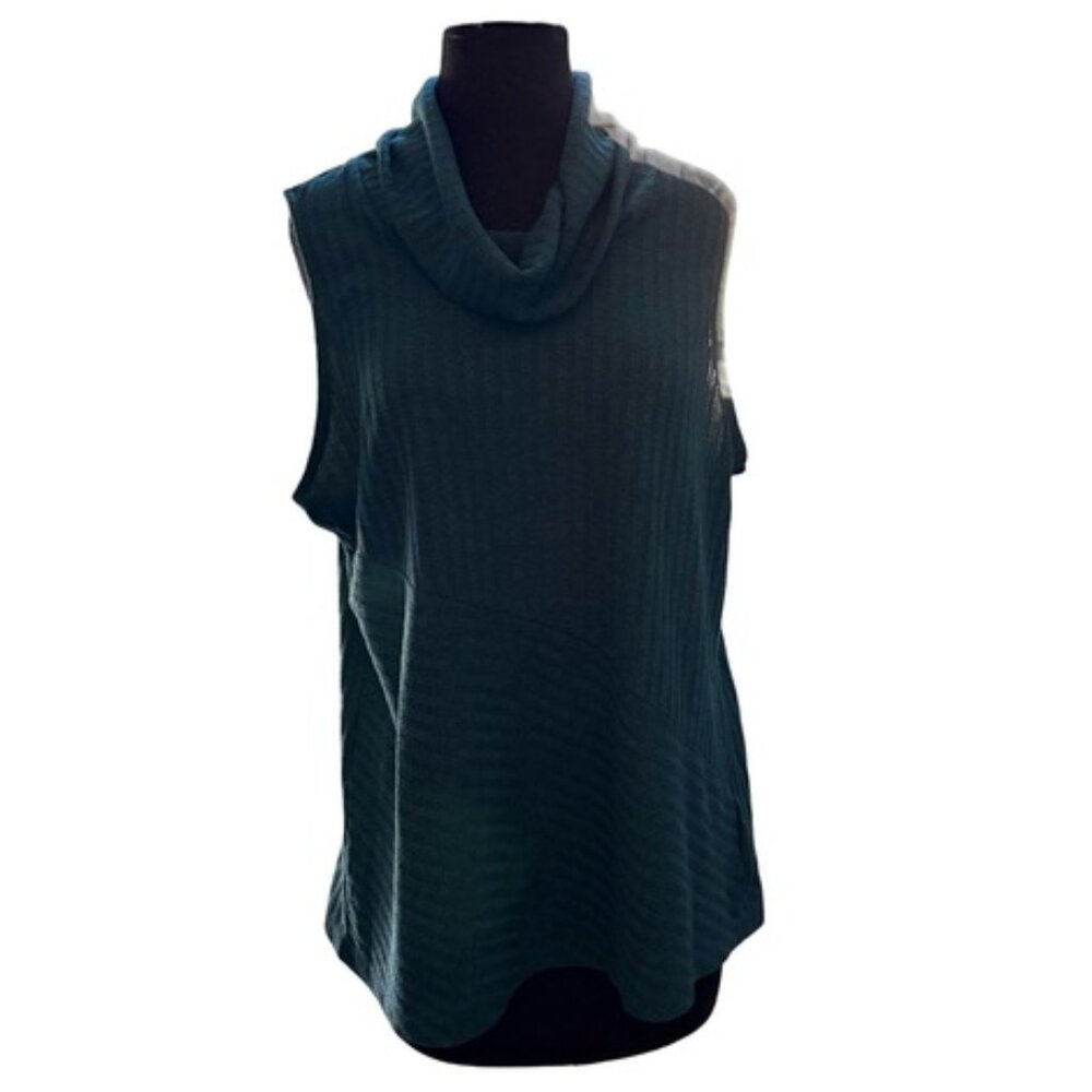 Time & Tru Sleeveless Cowl Neck Top Women’s XL | Teal Green